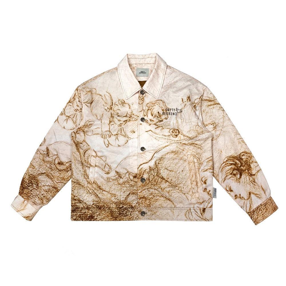 Empty Reference Angels Print Coach Jacket