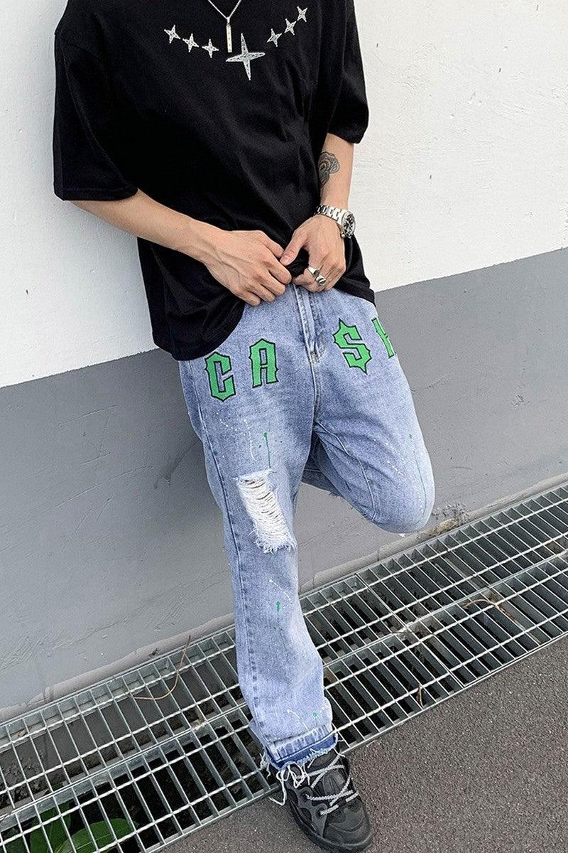 CZ Embroidered Cash Flared Jeans