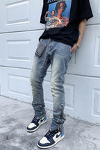 CZ Retro Washed Zipper Jeans