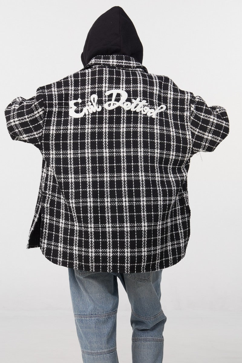 STEEPC Embroidered Logo Plaid Jacket