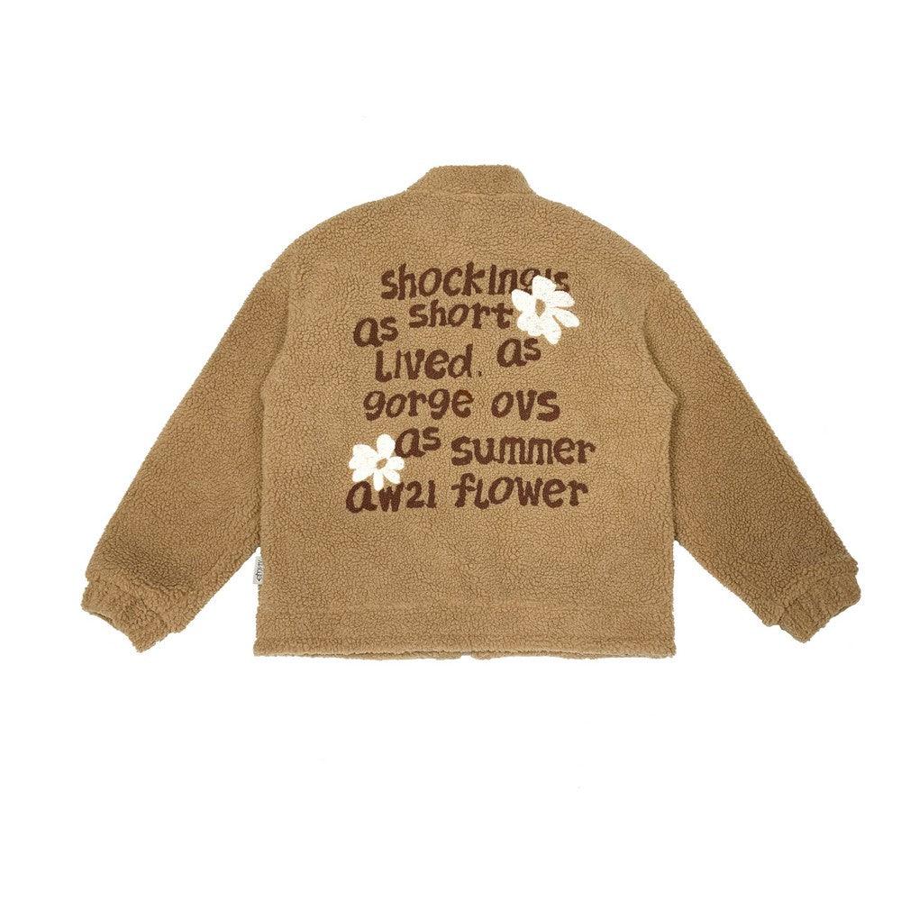 Empty Reference Camel Flowers Sherpa Jacket