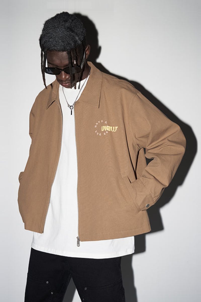 H/C Cartoon Face Foam Print Jacket