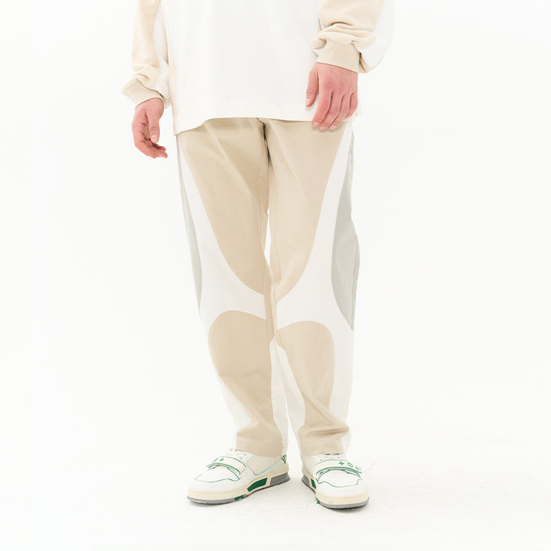 Zipper Pockets Splicing Loose Trousers