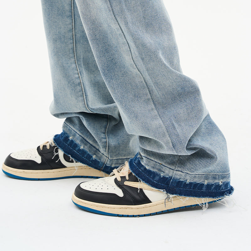 Gothic Logo Embroidered Flared Jeans