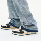 Gothic Logo Embroidered Flared Jeans