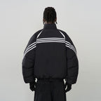 Contrast Irregular Embroidered Logo Down Jacket