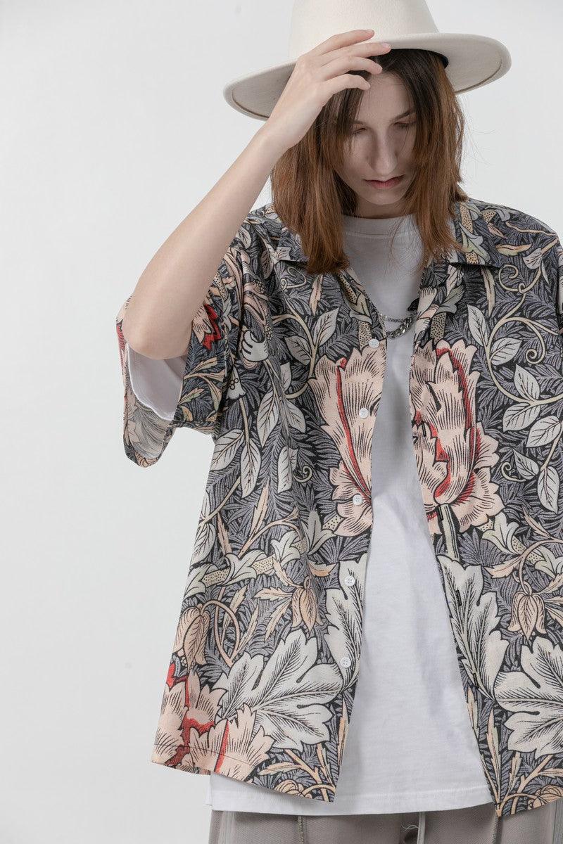 Error Code Flower Full Print Cuban Shirt