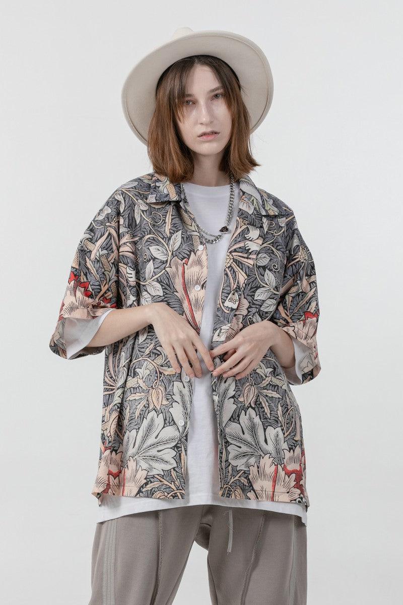 Error Code Flower Full Print Cuban Shirt