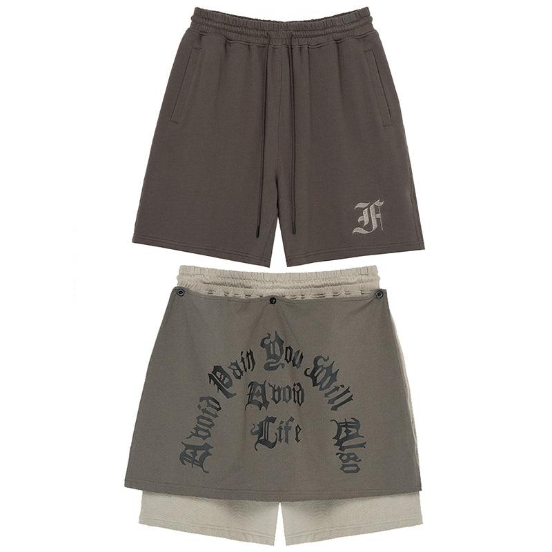 F2CE Embroidered Gothic Logo Shorts