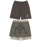 F2CE Embroidered Gothic Logo Shorts