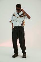 Empty Reference Burning Print Cuban Shirt