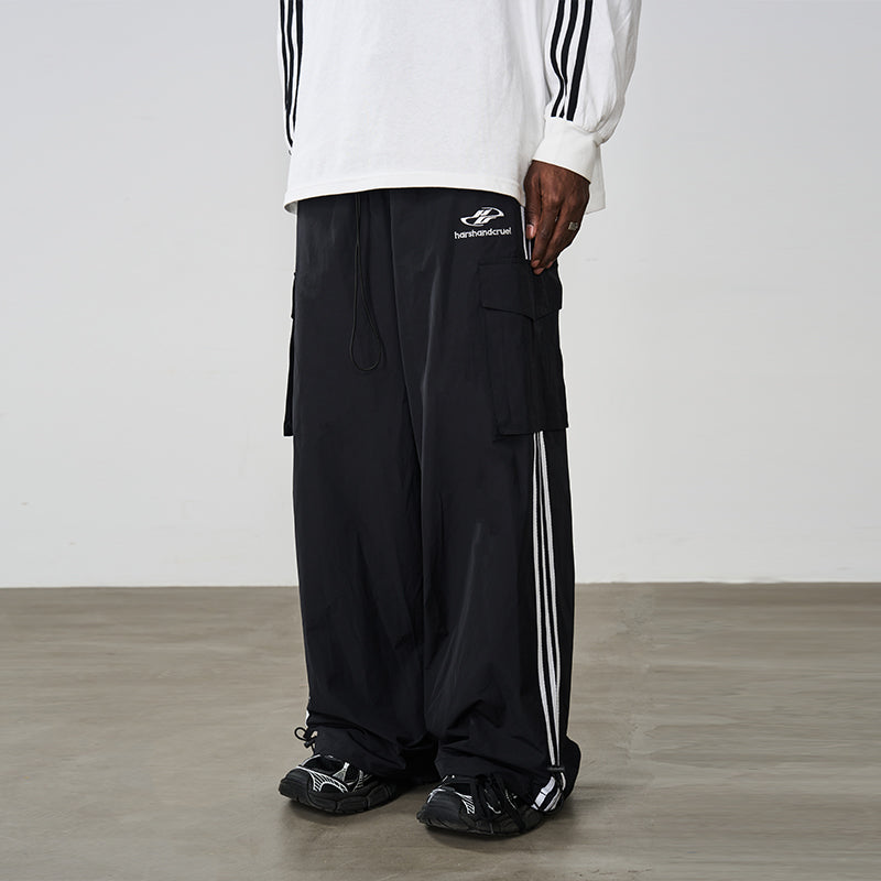 Striped Loose Cargo Trousers