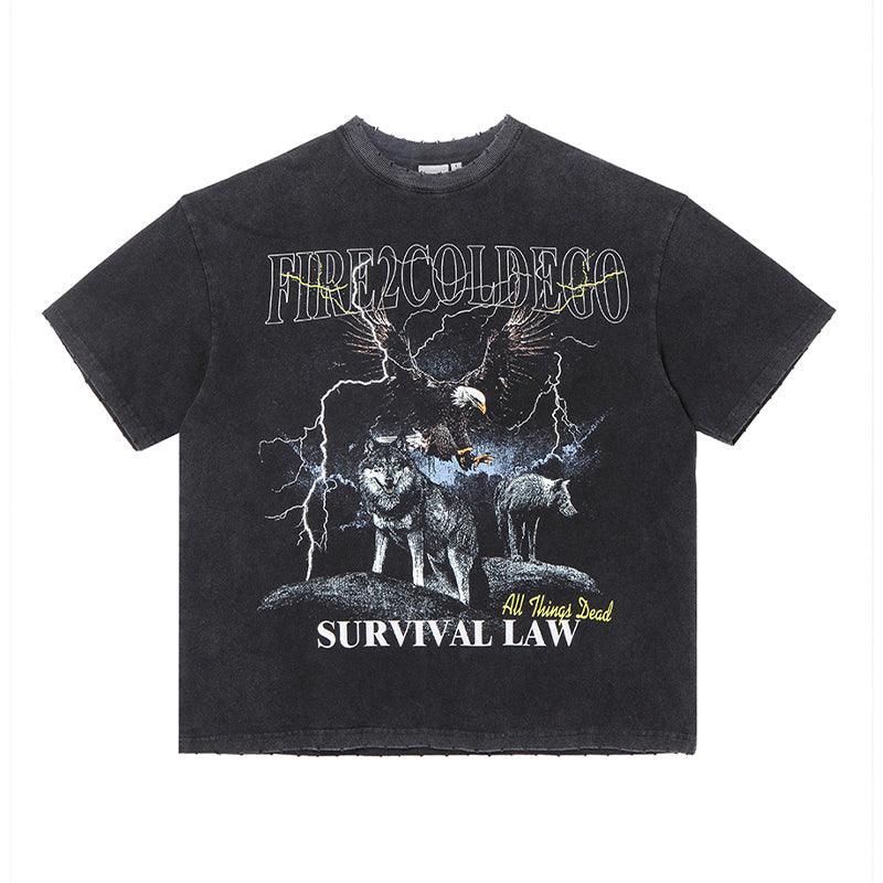 Vintage Wolf Print Tee