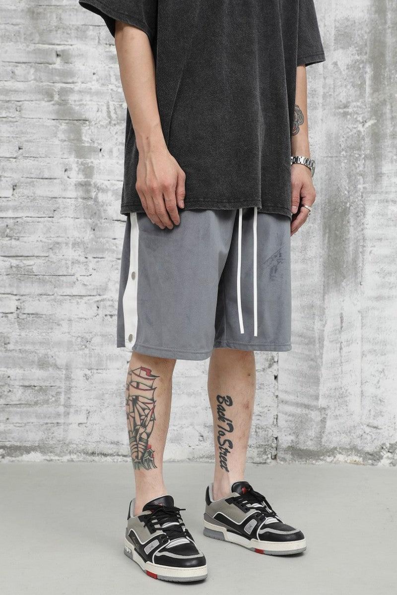 CZ Velvet Buttons Shorts