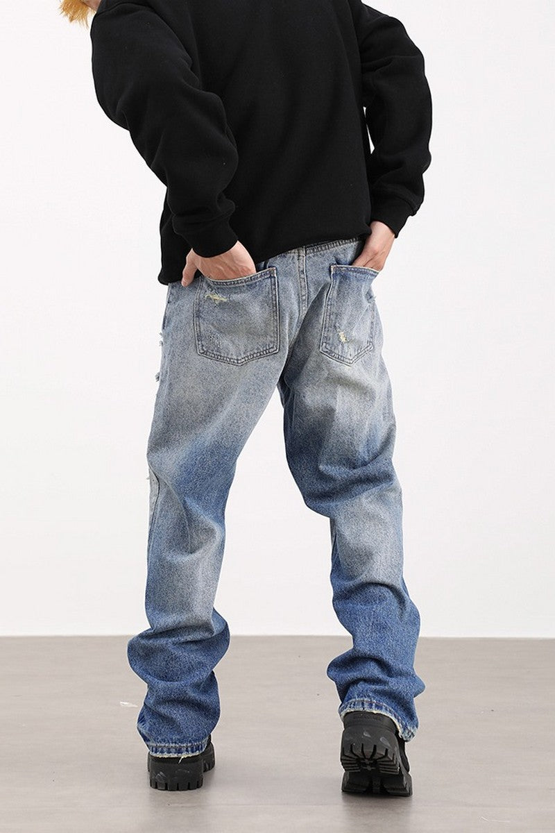 Retro Washed Distressed Jeans
