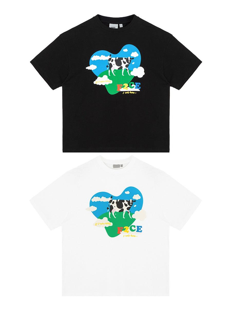 F2CE Cow Print Logo Tee