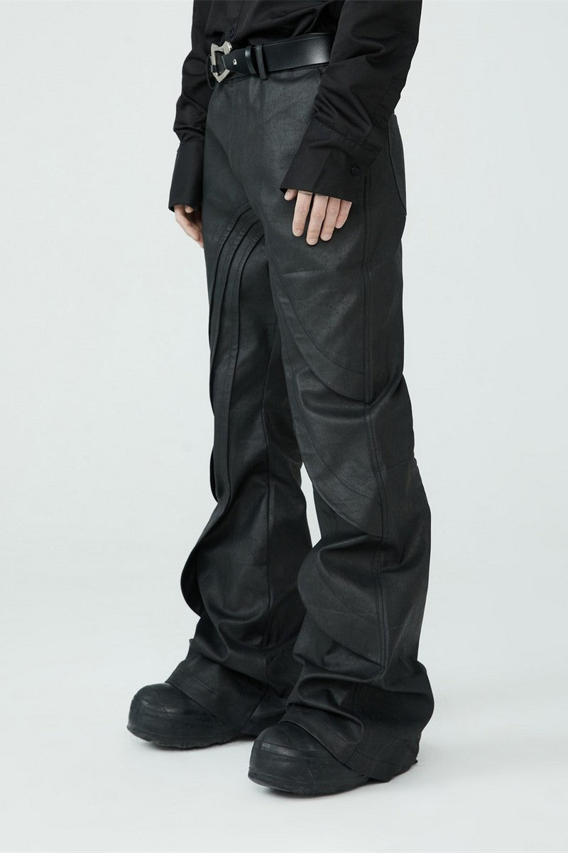 Waxed Flared Trousers