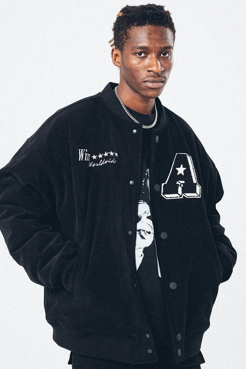 Antidote Embroidered Corduroy Varsity Jacket