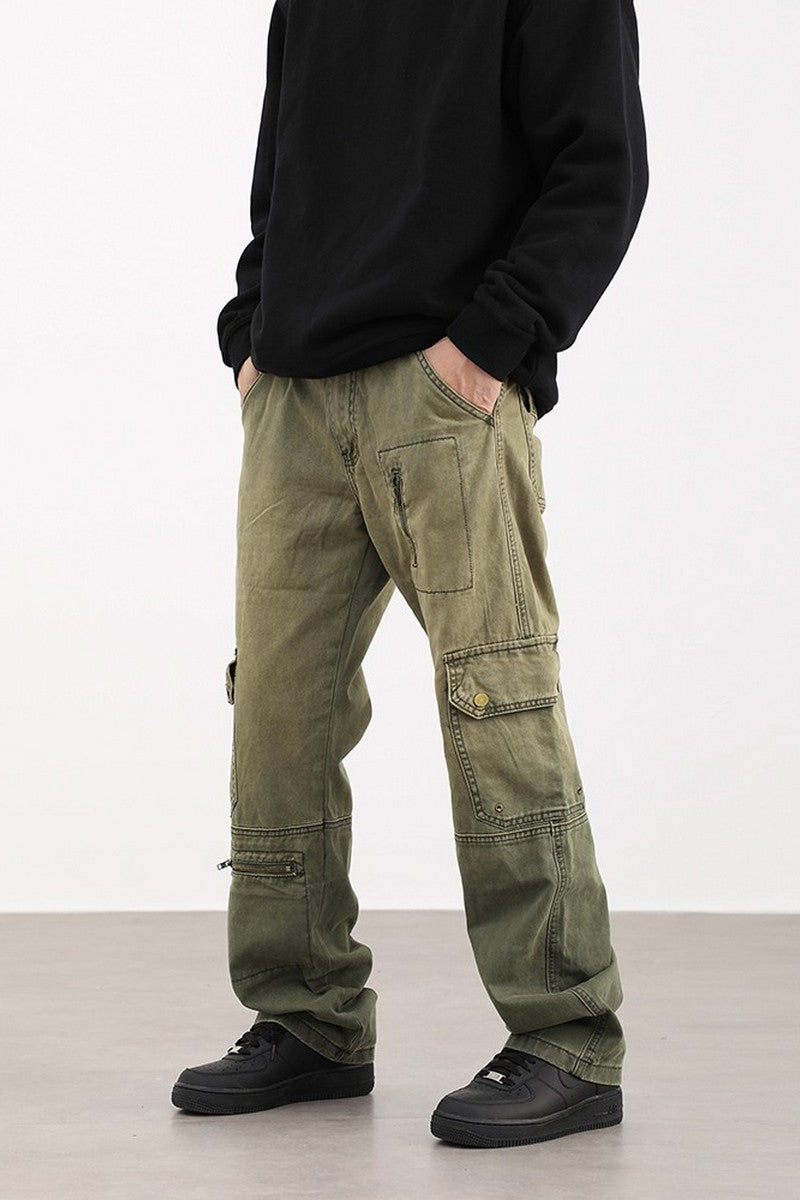 Multi-Pocket Loose Straight Jeans