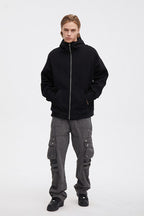 CZ High Collar Zip Up Hoodie