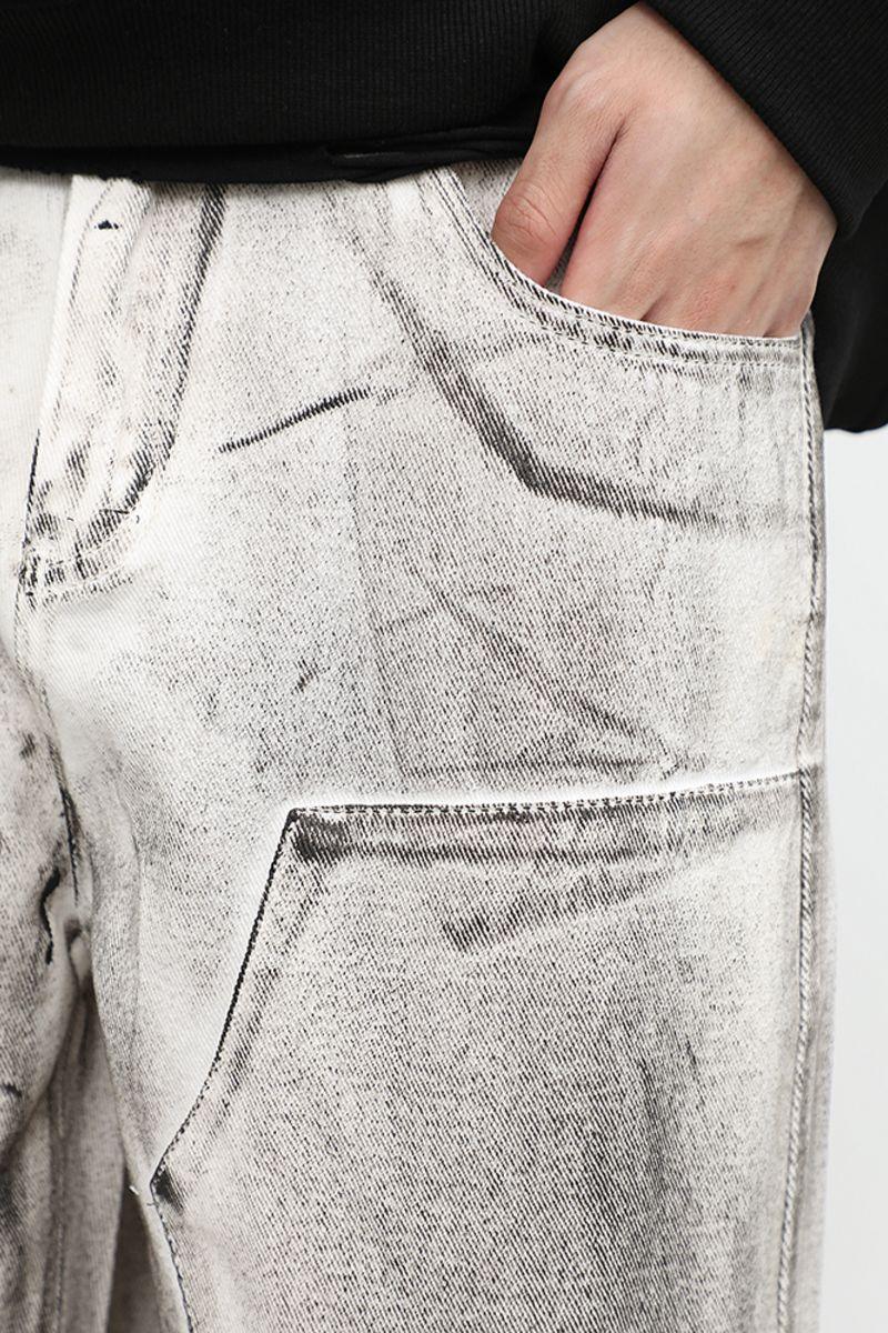 CZ Washed Ink Stained Loose Jeans