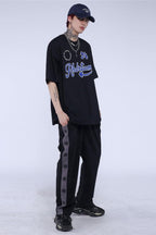 CZ Spider Web Embroidered Velvet Pants