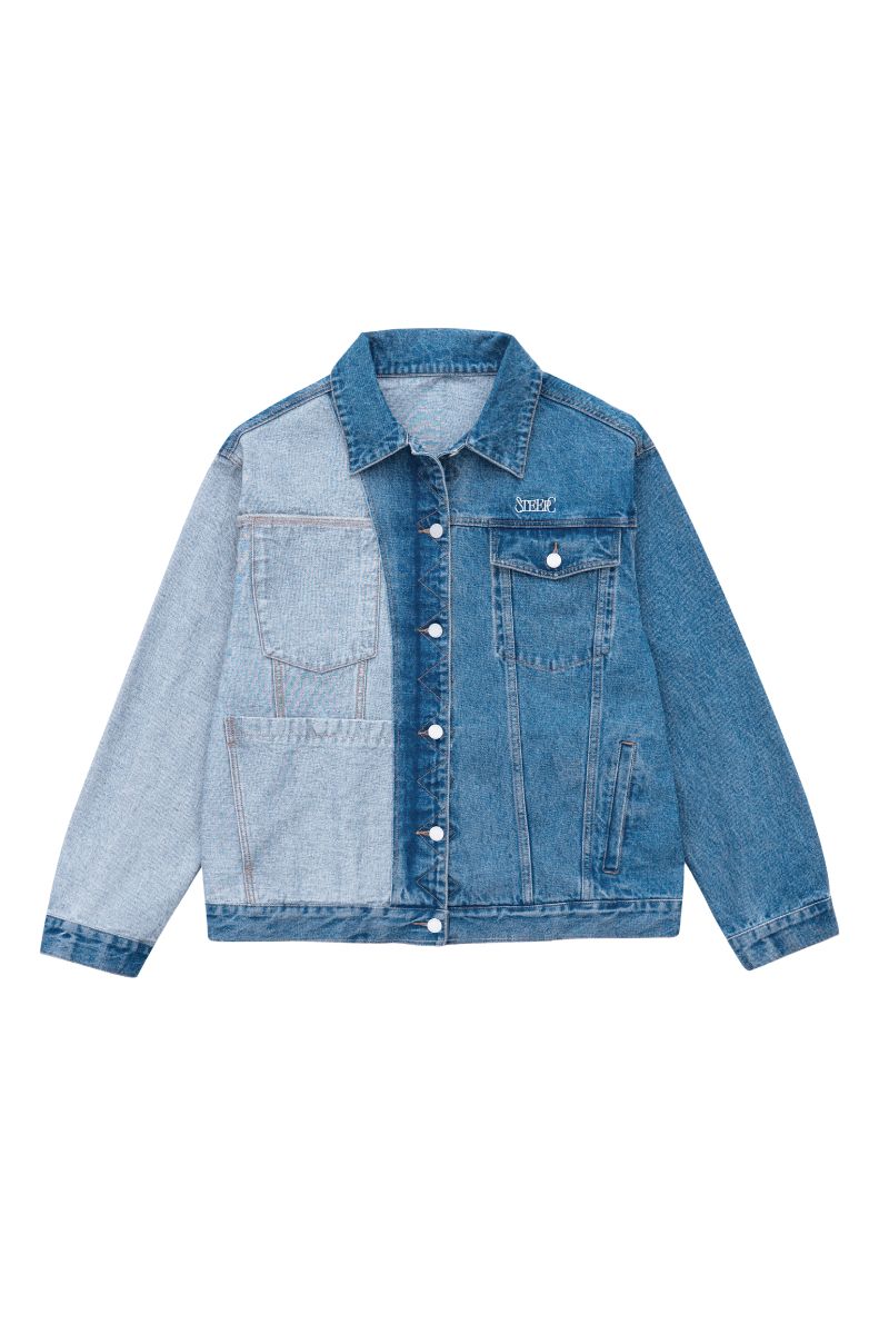 STEEPC Stitched Logo Jeans Jacket