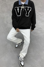 CZ Embroidered Sherpa VY Sweater
