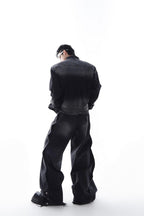 Multi-Pocket Distressed Denim Jacket