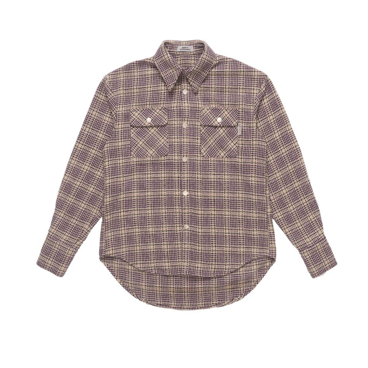 Empty Reference Plaid Woolen Shirt Jacket