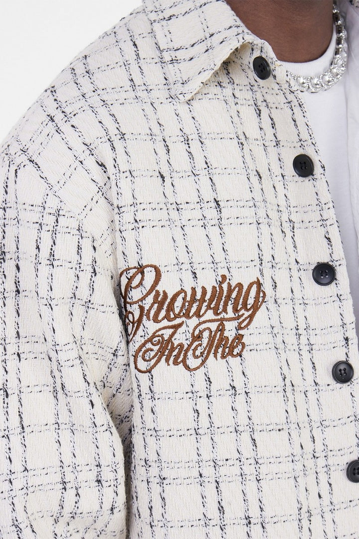 CZ Embroidered Plaid Jacket
