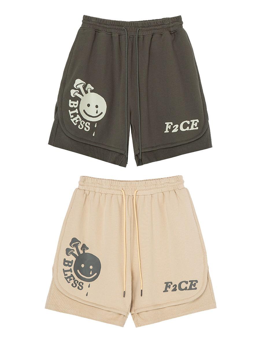 F2CE Smiley Print Logo Shorts