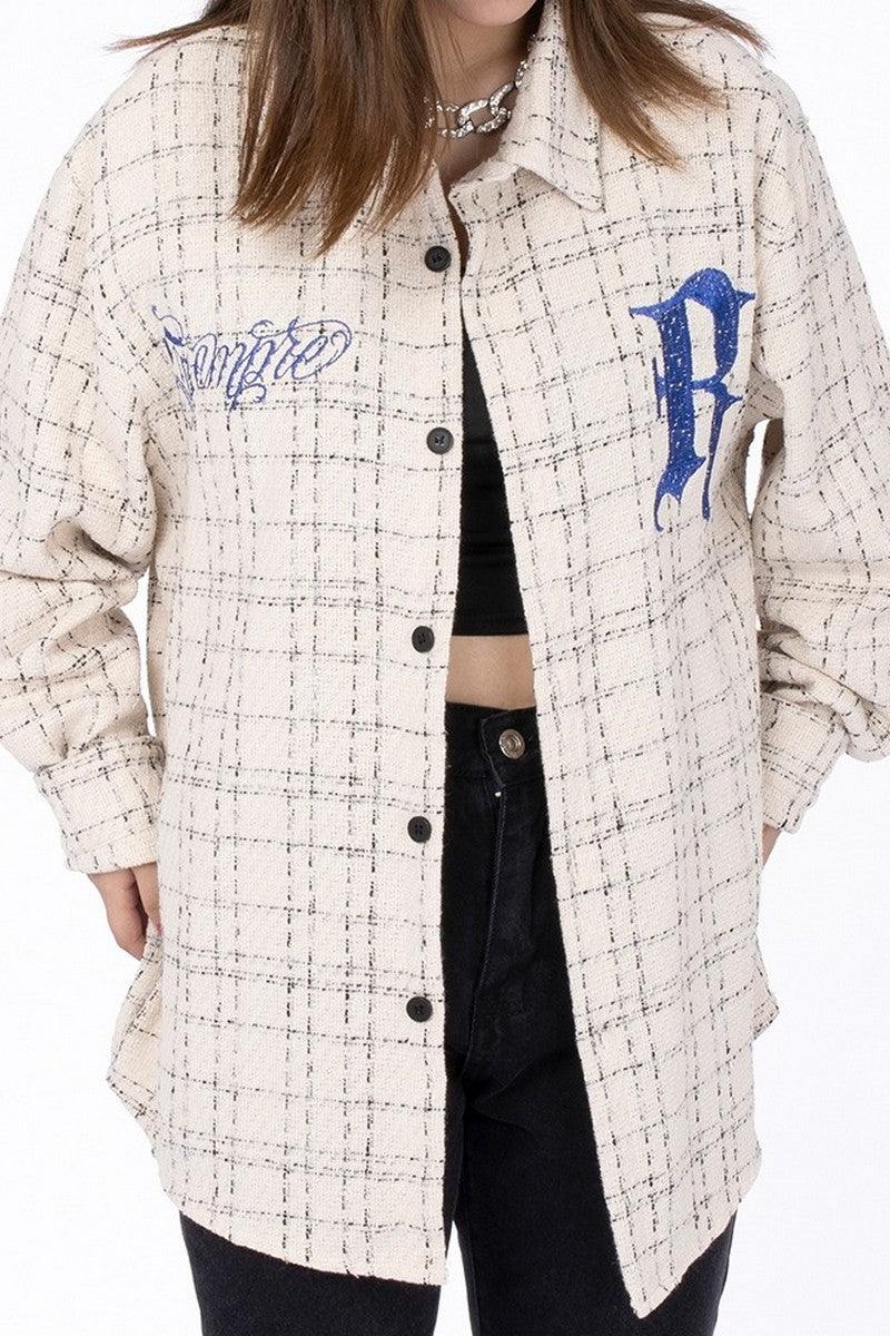 Sempre Embroidered Checkered LS Shirt