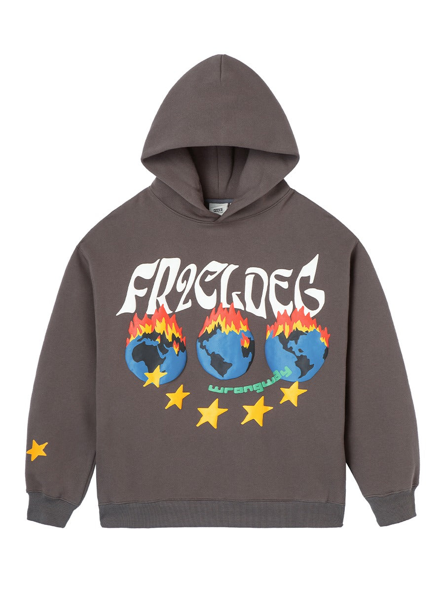 F2CE World on Fire Foam Print Hoodie