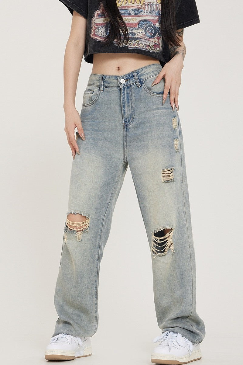 CZ Distressed Loose Jeans