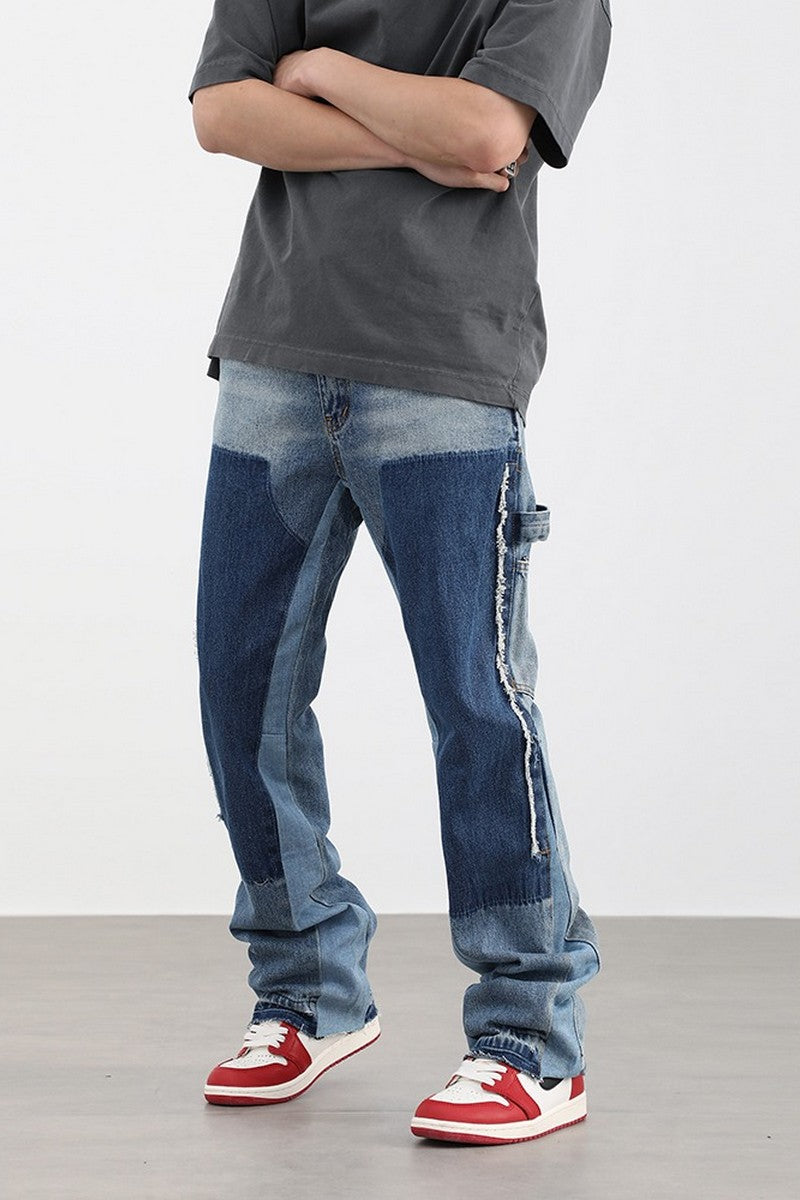 Vintage Stitched Flared Denim