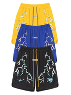 F2CE Lightnings Print Embroidered Shorts