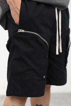 CZ Zipper Pockets Loose Shorts