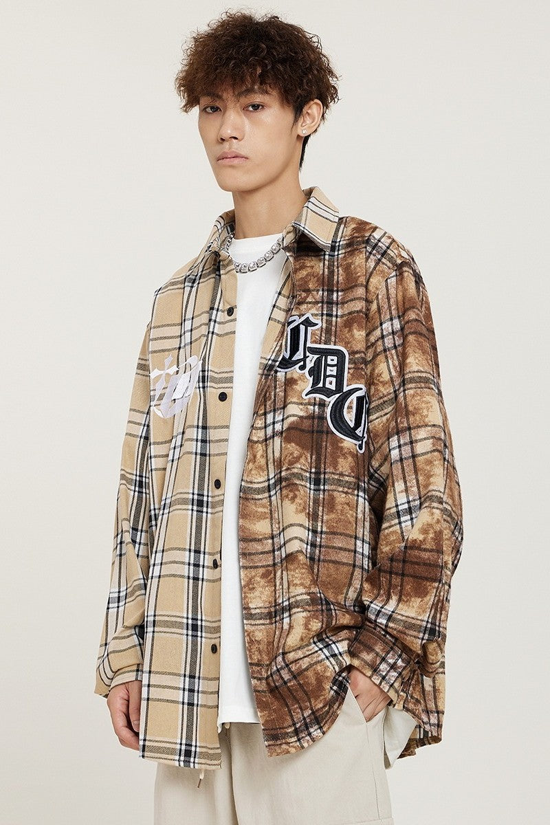 CZ Plaid Embroidered L/S Shirt