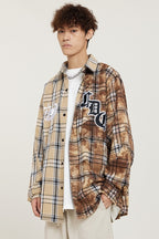 CZ Plaid Embroidered L/S Shirt