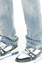 Distressed Straight Jeans