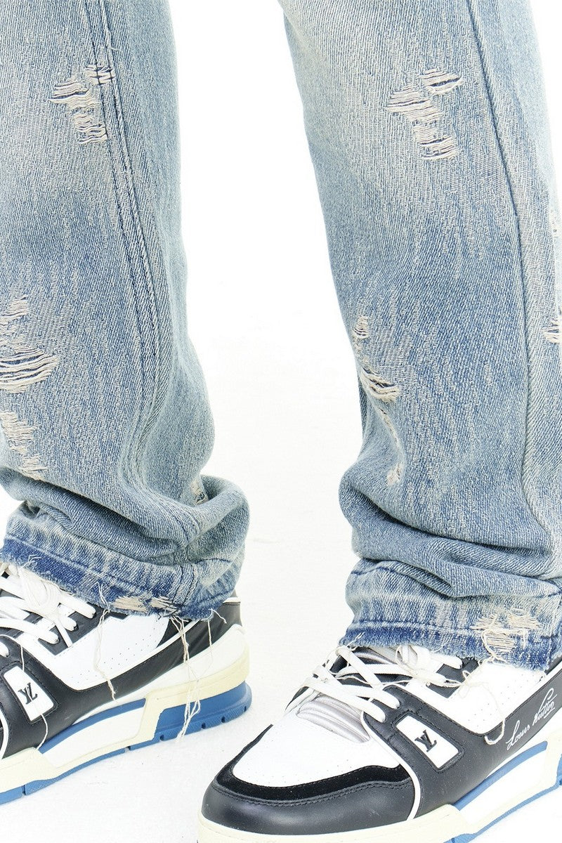 Distressed Straight Jeans