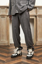 Empty Reference Thorn Print Straight Trousers