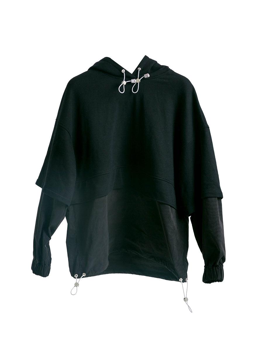 Center of Rotation Stitched Hooded Sweater
