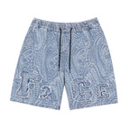 F2CE Paisley Embroidered Logo Jeans Shorts