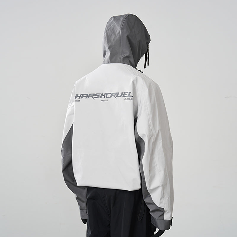 Deconstructed Patchwork Hooded Jacket