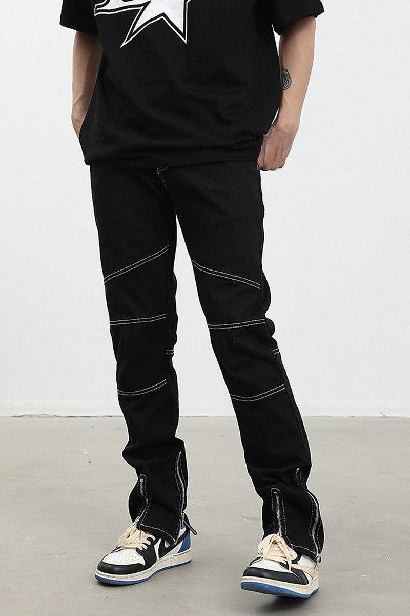 CZ Contrast Stitch Flared Trousers