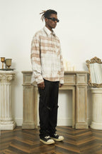 Empty Reference Faded Plaid Long Sleeve Shirt
