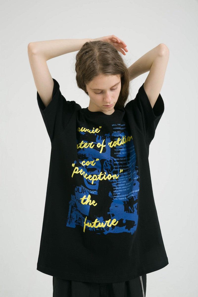 Center of Rotation Graffiti Print Tee
