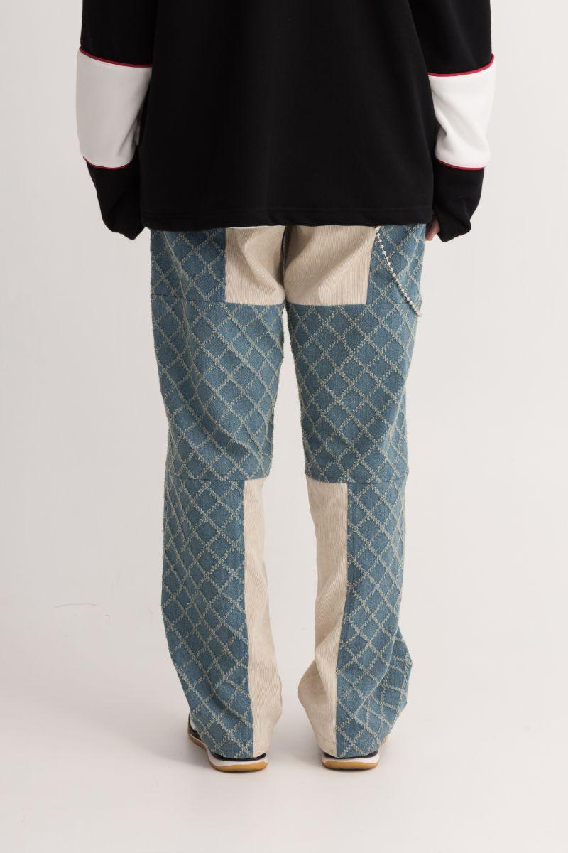 Empty Reference Plaid Stitching Jeans